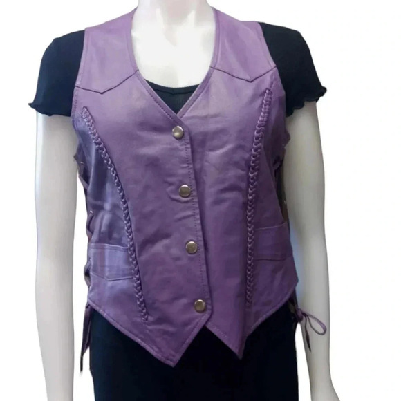Bikers club Jackets & Blazers - Bikers Club Violet Nylon Motorcycle Adjustable  Vest Size Medium
